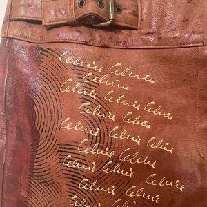 Céline leather mini skirt